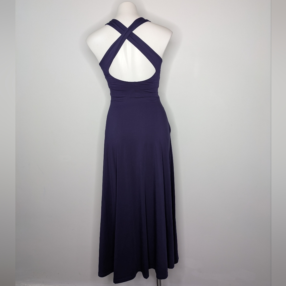 Pact Blue Cross Back Sleeveless Scoop Neck Summer Maxi Dress XS - Picture 5 of 9